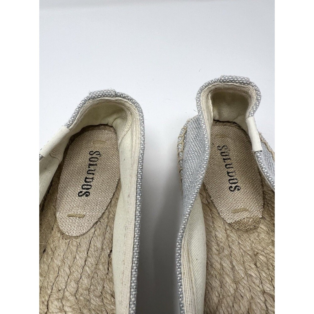 Soludos Size 8.5 Lemon Embroidered Espadrille Summer Smoking Slipper Denim Shoe - Picture 7 of 10